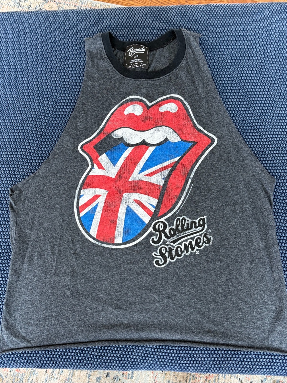 Bravado Rolling Stones band grey Women’s Muscle Tee Tank  Sz L